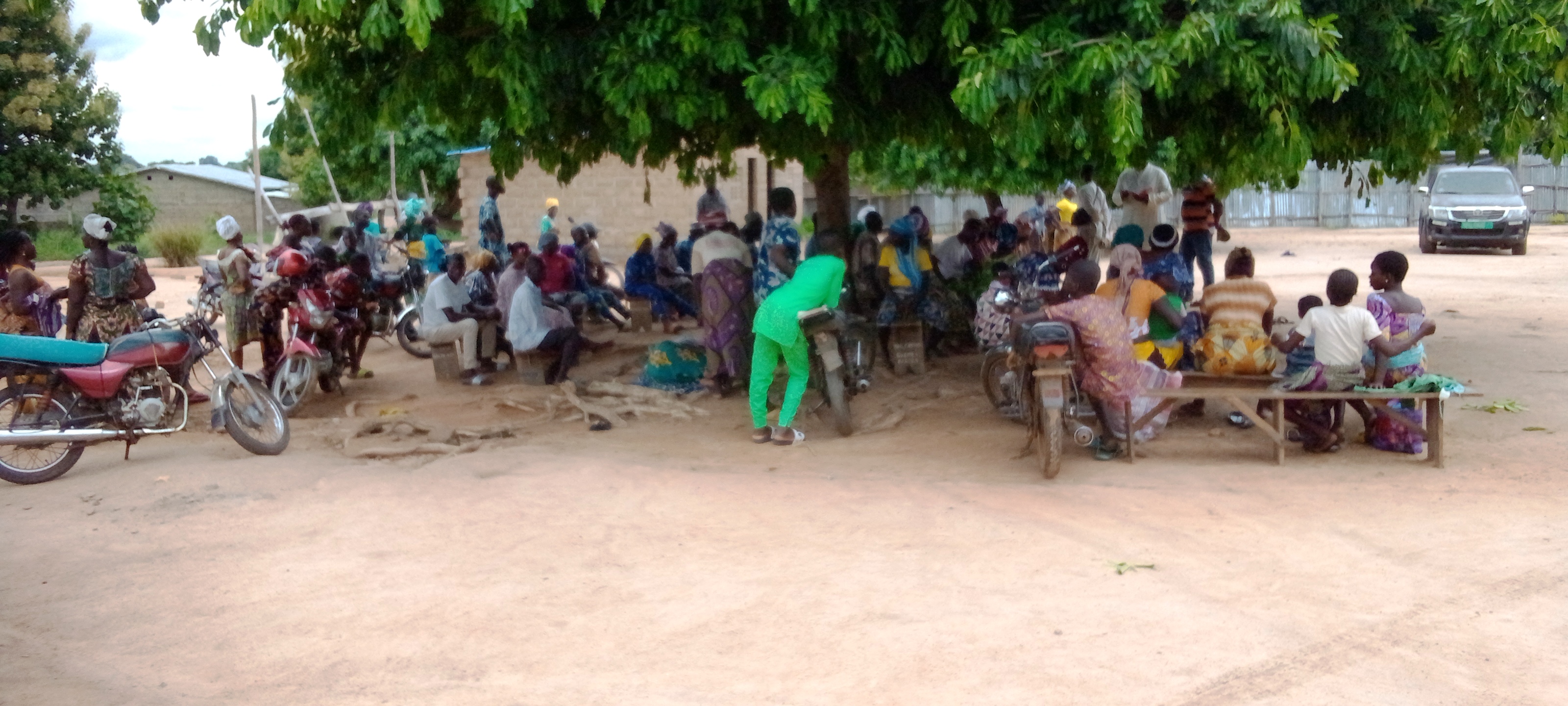 An open door in the landlocked region of Ouèssè in Benin.